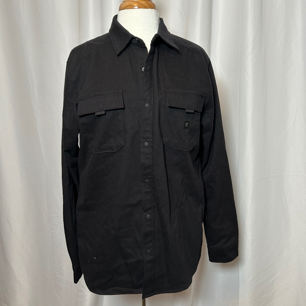 MEN'S ROARK CLASSIC FIT LONG-SLEEVE BLACK SNAP FRONT SHIRT - SIZE MEDIUM